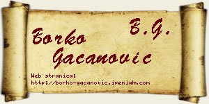 Borko Gačanović vizit kartica